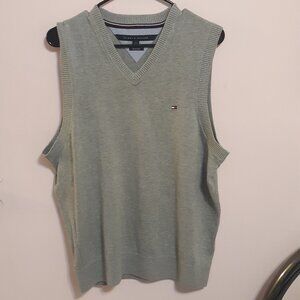 Grey Tommy Hilfiger Men's Sweater Vest, Size Large